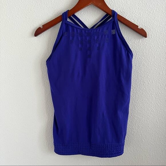 Athleta Namaste Support Tank Blue Stretch Strappy Small Yoga Outdoor Gym Small - Picture 2 of 10